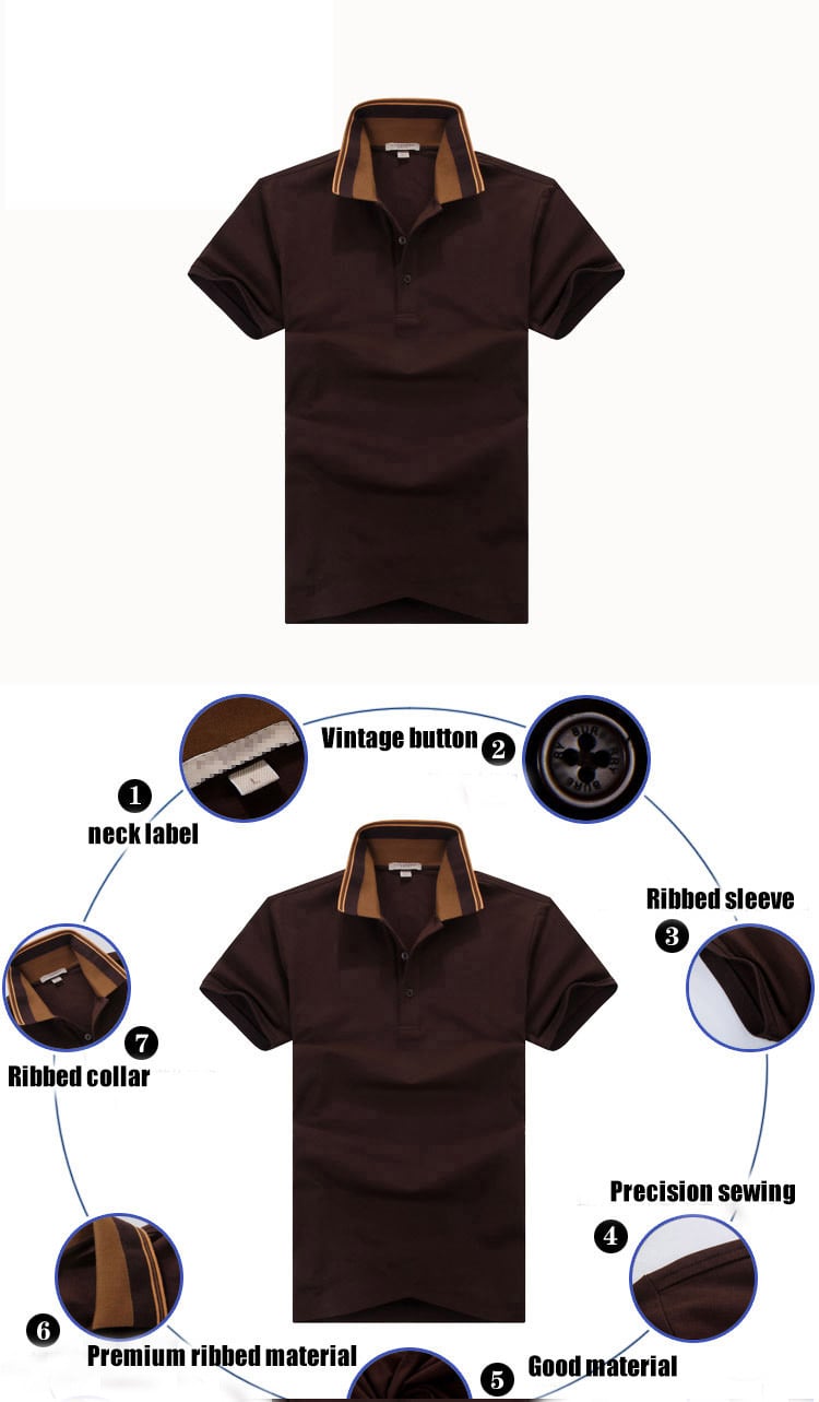 Online uk fashionable brown polo shirt 