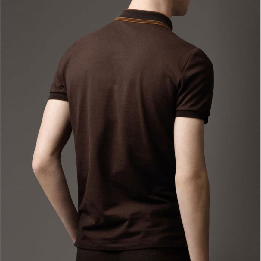 Online uk fashionable brown polo shirt 