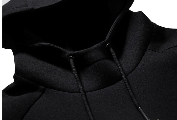60% cotton 40% polyester digital printing and embroidered black hoodie (1)