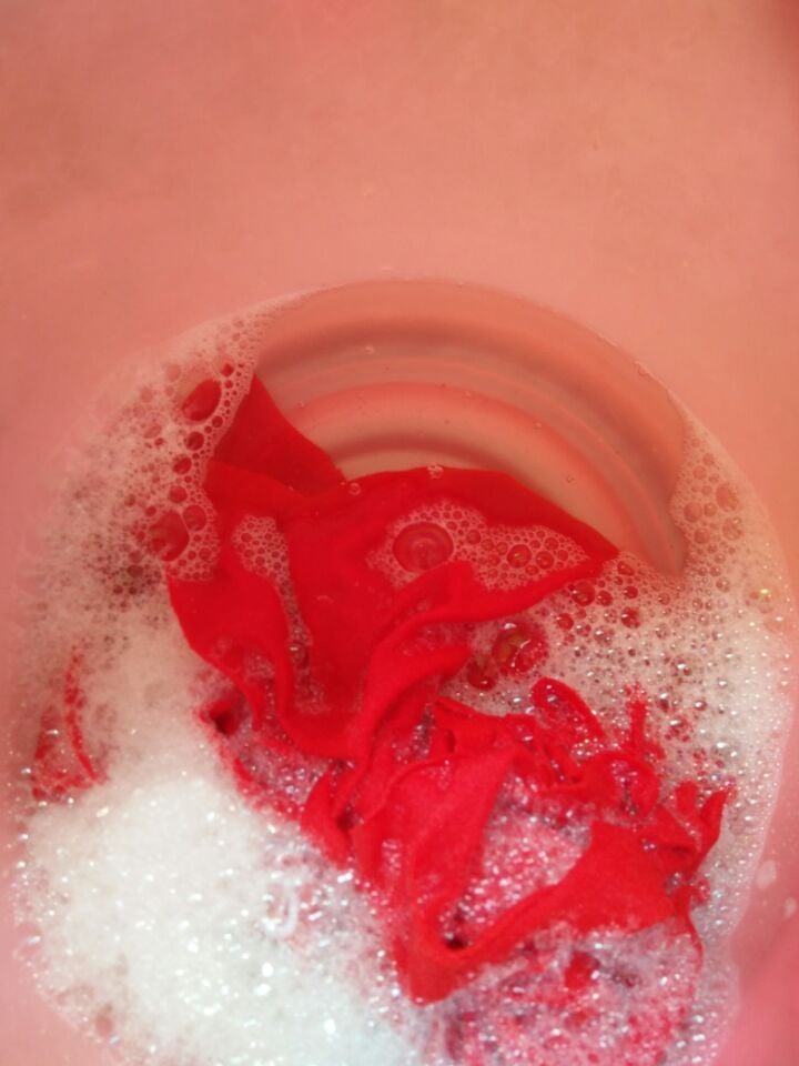 red polo shirt washing test