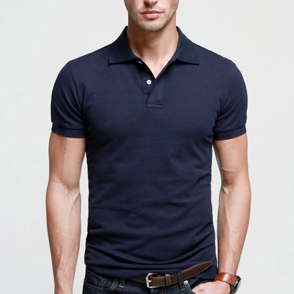 Best quality navy blue men plain polo shirts on sale 