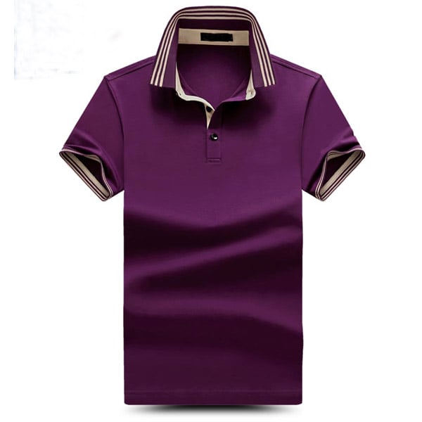 Men white yarn dye stripe collar polo shirt on sale 