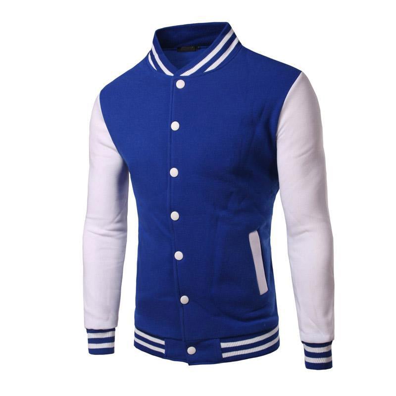 blue baseball jacket