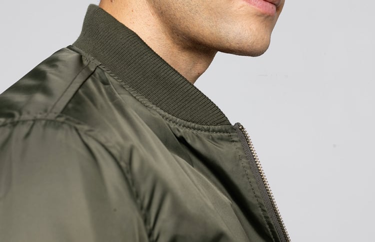 neck of flight jacket