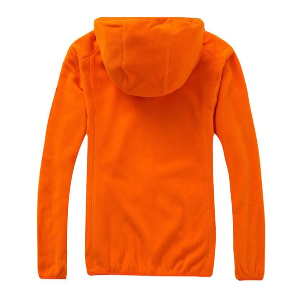 Basic Zip Up Polar Fleece Orange Hoodie