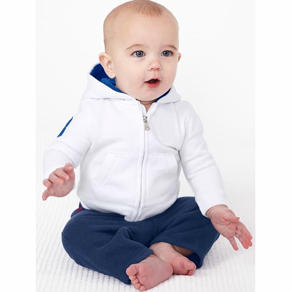 Cotton zip up plain baby hoodies with kangaroo pocket