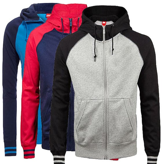 Long sleeve contrast color men hoodies