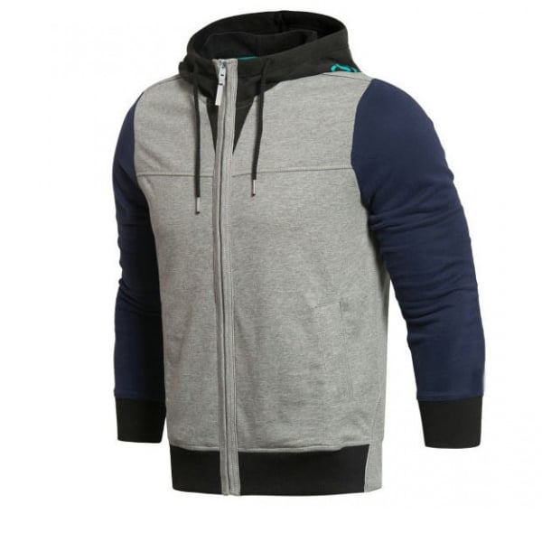 men workout spliced hood zipper up printing design a hoodies