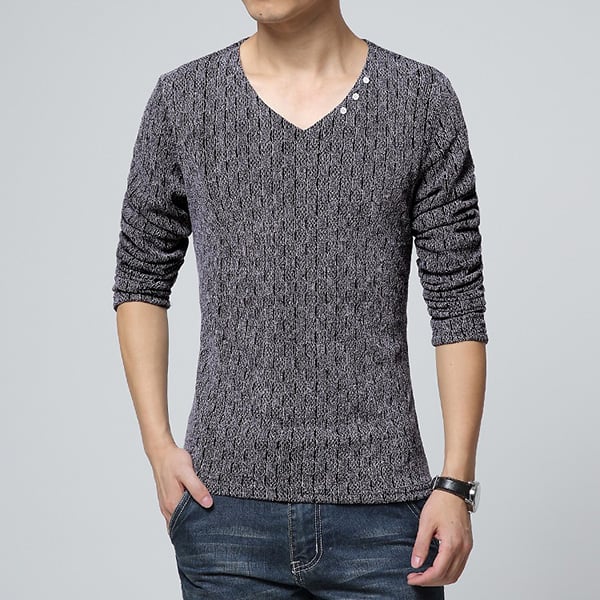 Long sleeves v neck t shirt for men