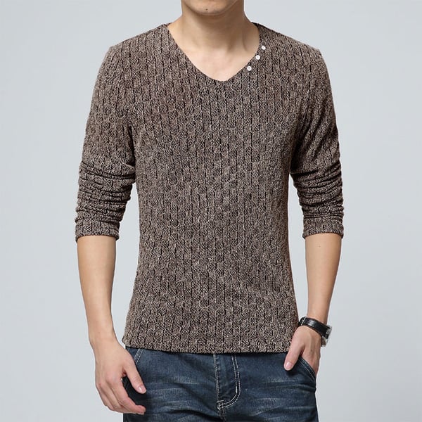 Long sleeves v neck t shirt for men