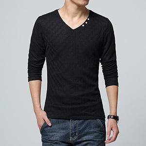 Long sleeves v neck t shirt for men