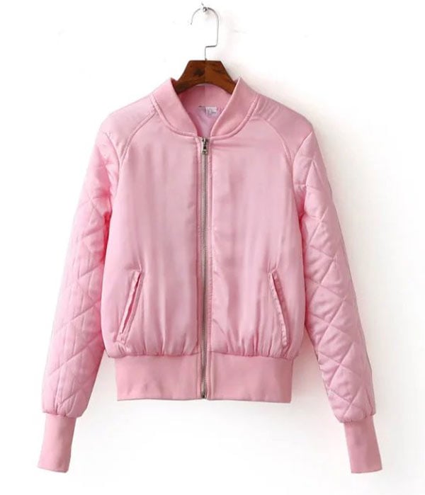 Wholesale Vintage Women Bomber Windbreaker Jacket Without Hood