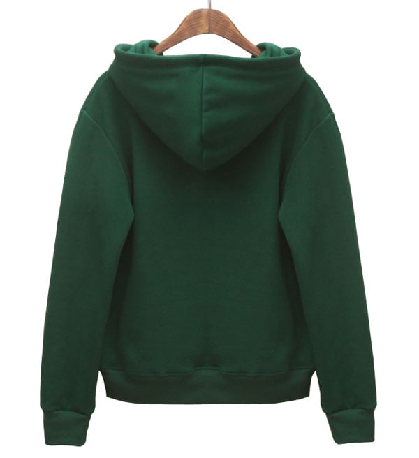 Unisex Forest Green Print 80 cotton 20 polyester  Fleece Hoodie 