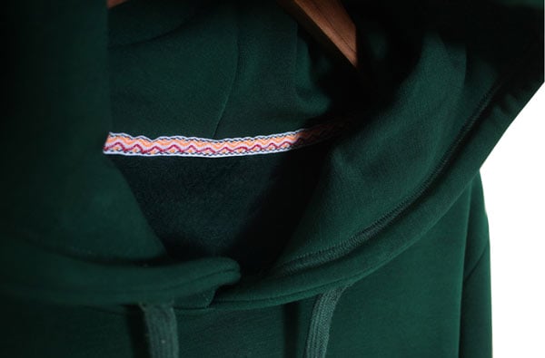 Unisex Forest Green Print Fleece Hoodie 