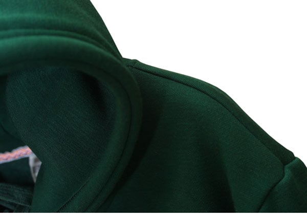 Unisex Forest Green Print Fleece Hoodie 