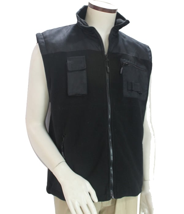 men plain outdoor cotton and polyetser black jacket for men