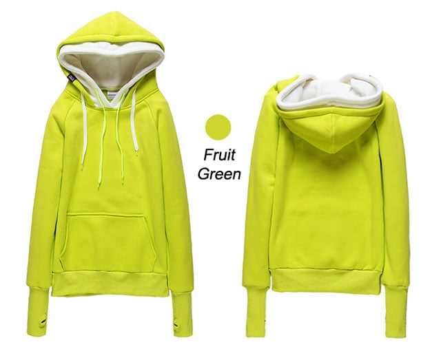 Custom Fruit Green Women's Pullover Hoodies