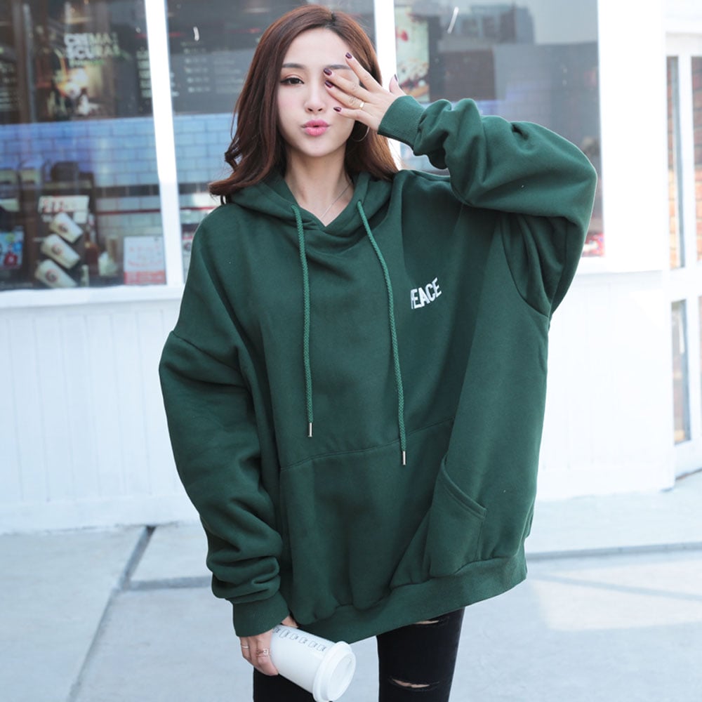 embroidered oversize women custom logo sweatshirts with hoods(YK-12292)