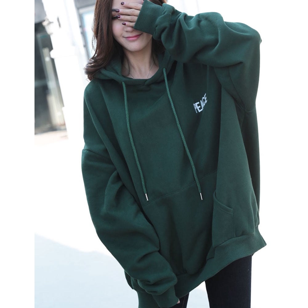 embroidered oversize women custom logo sweatshirts with hoods(YK-12292)