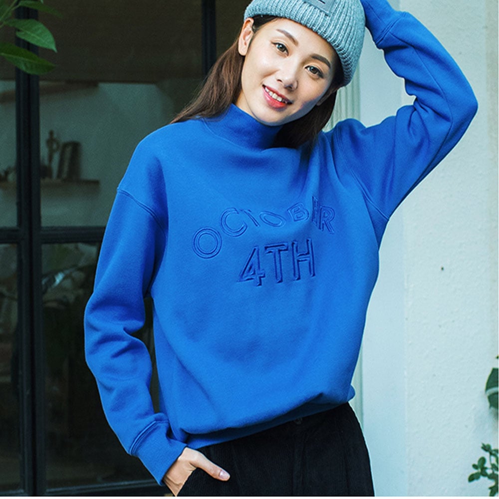 Long Sleeve Women Custom Embroidered Wholesale CVC Sweatshirt (YK-171021)