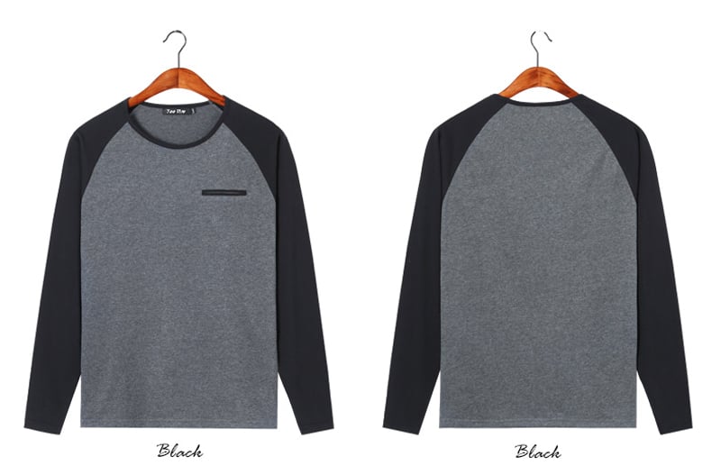Mens Two Tone French Terry Crew Neck Sweatshirts 