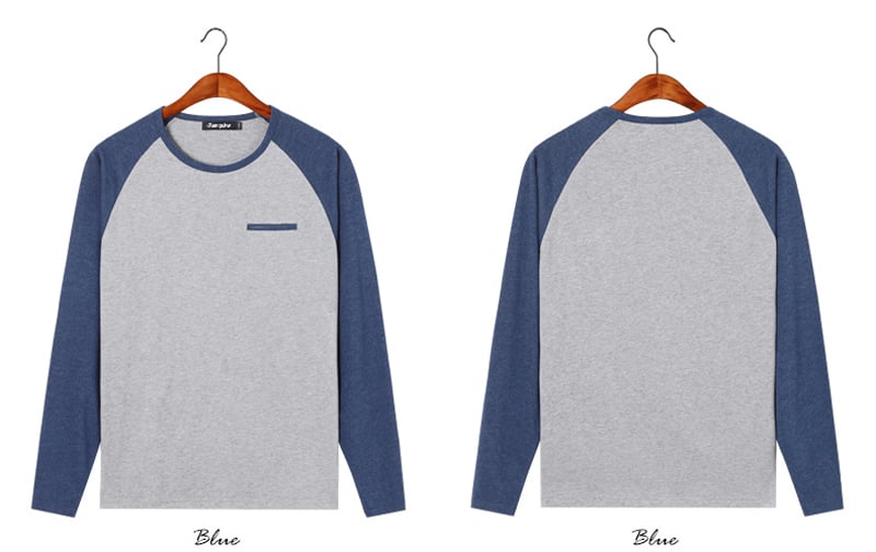 Mens Two Tone French Terry Crew Neck Sweatshirts 