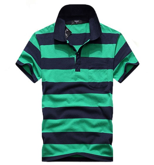 Wholesale Men Short Sleeve Striped Polo Shirts