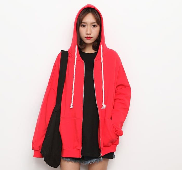 Wholesale Supplier Custom Women Oversize Zip Up Sweatshirts