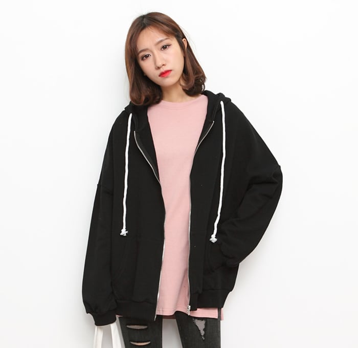 Wholesale Supplier Custom Women Oversize Zip Up Sweatshirts