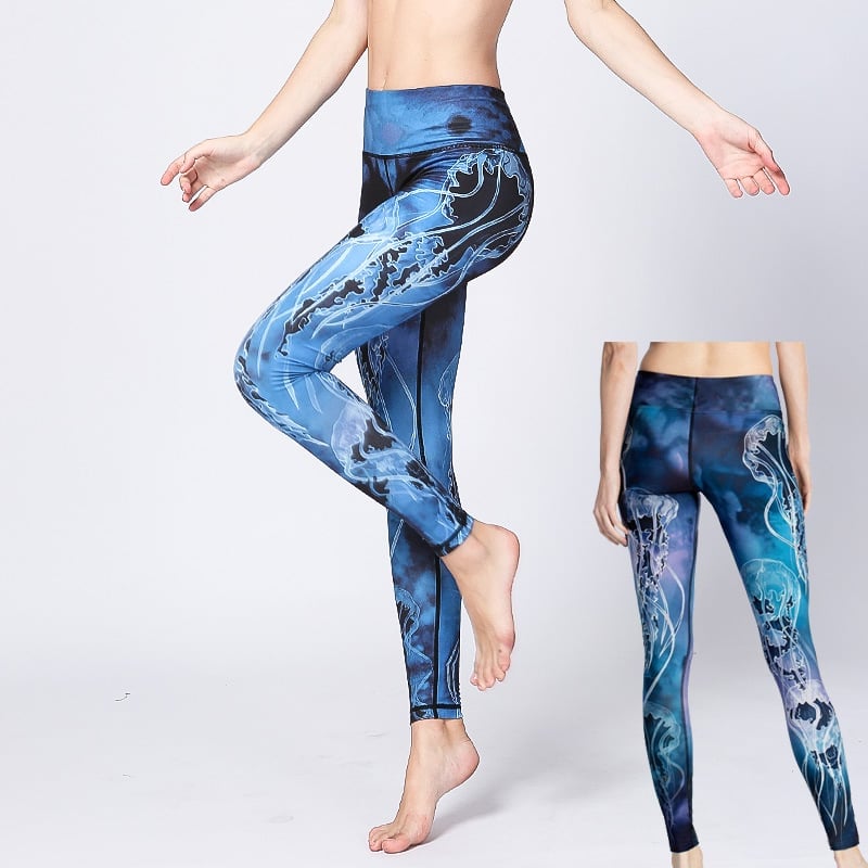 Gym 2017 Sport Fitness fashion polyester spandex digital print Leggings  (2)