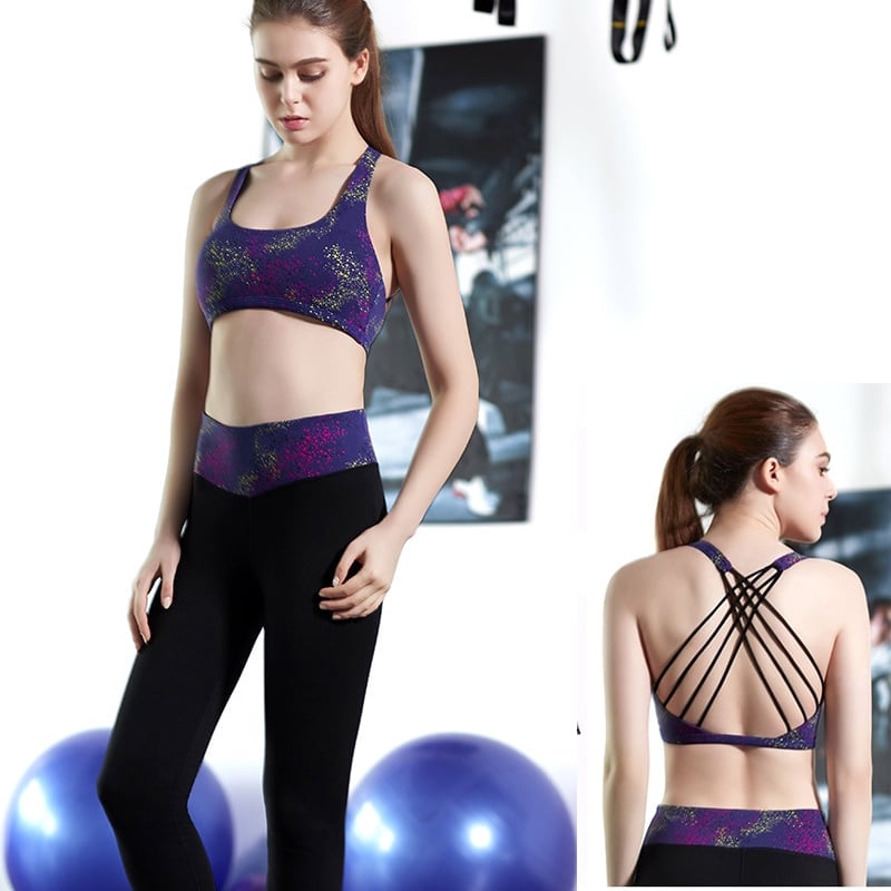 weft knitting 280 gsm 85% polyester 15% spandex yoga set (1)