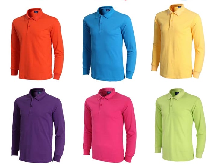 Wholesale Mens Long Sleeve Pique Polo Shirts