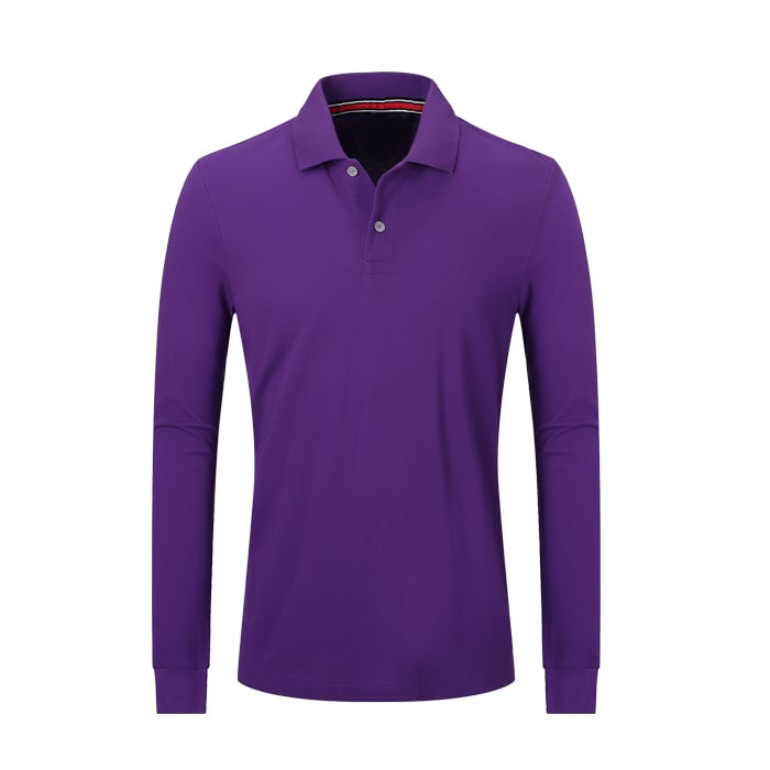 Hot Sale High Quality Women Long Sleeve Purple Polo Shirts