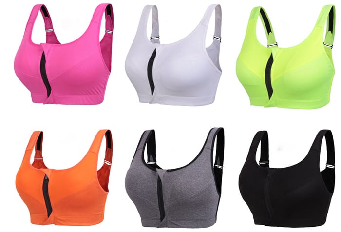 Reversible nylon spandex Zip Front womens activewear yoga bra (10)