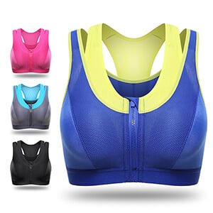 Nylon Elastane Splicing Double Layer Fitness Gym Sports Bras