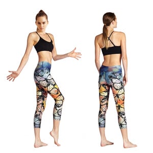 250 gsm high quality warp knitting polyester elastane printed fitness women legging