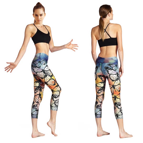 250 gsm high quality warp knitting polyester elastane printed fitness women legging