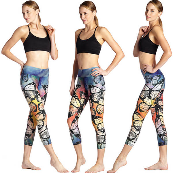 250 gsm high quality warp knitting polyester elastane printed fitness women legging