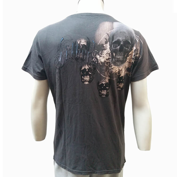 140GSM Black Discharge Printing Chemical Men T-Shirt Custom