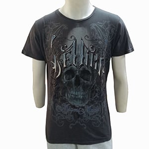 140GSM Black Discharge Printing Chemical Men T-Shirt Custom