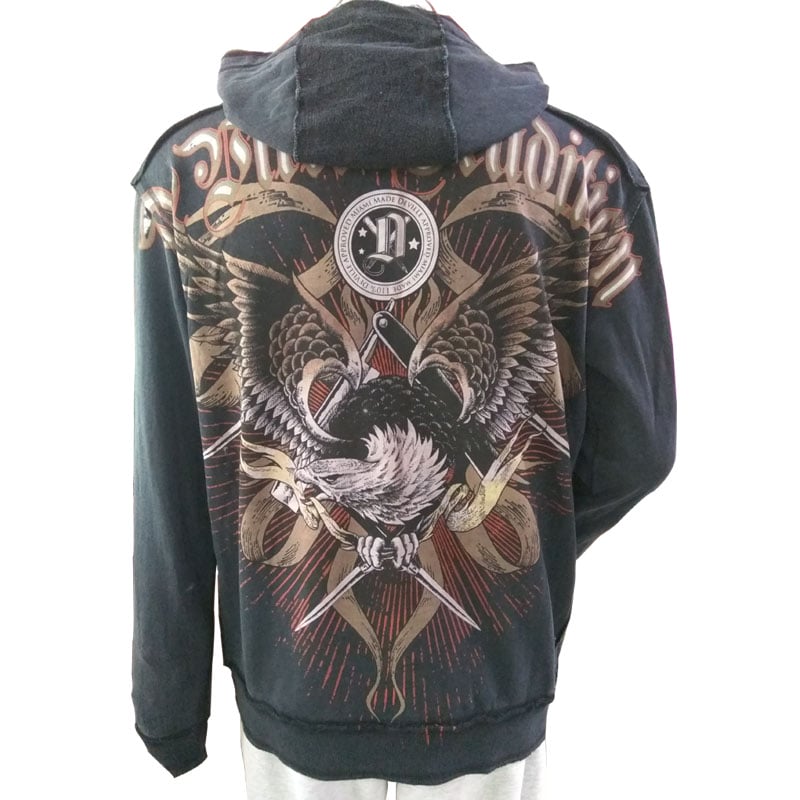 Premium Quality OEM Custom Zipper Discharge Printing Hoodie for Men