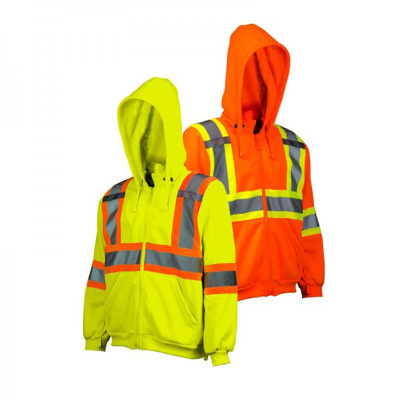Custom safety hoodie Hi-Vis Traffic hoodie with Detachable hood