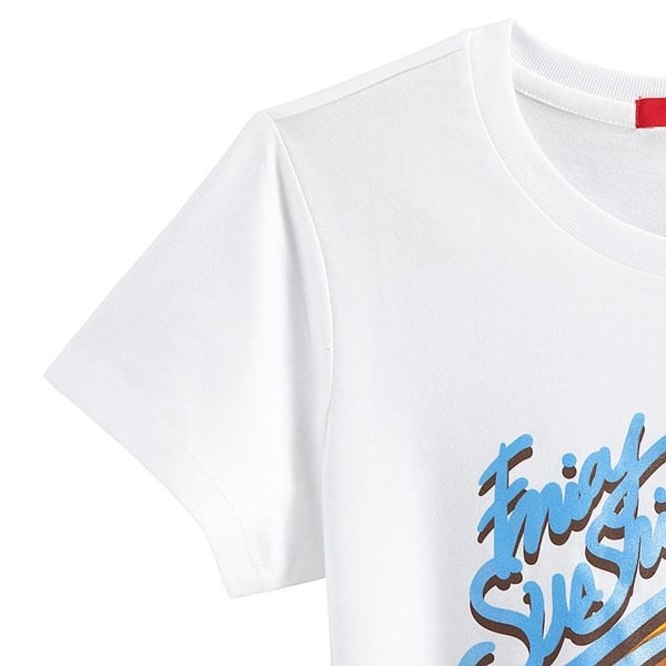 White Single Jersey Water Printing T-shirt
