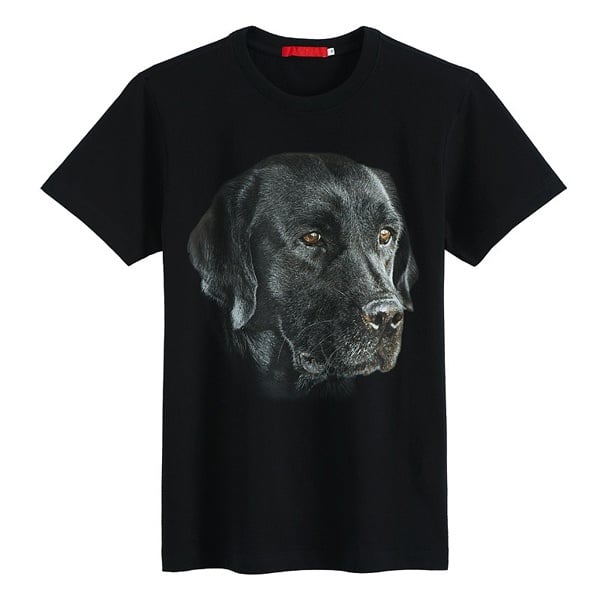 Mens Black Digital Printing T-shirt