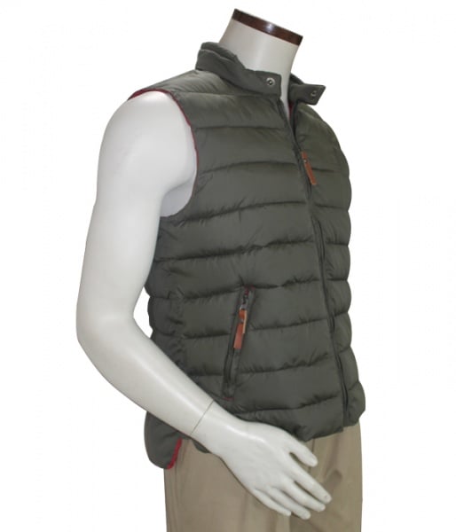 Men Fashion Cold Weather Winter Sleeveless Puffy Vest High Neck Hooded