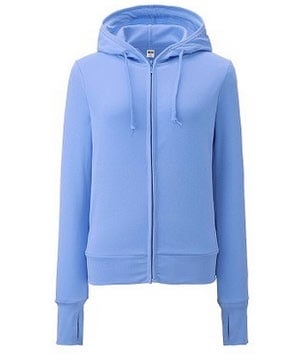 Custom Plain Slim Fit Full Zip Up Women Hoodie