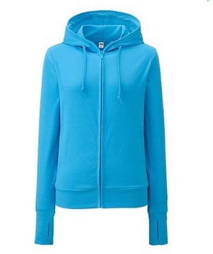 Custom Plain Slim Fit Full Zip Up Women Hoodie