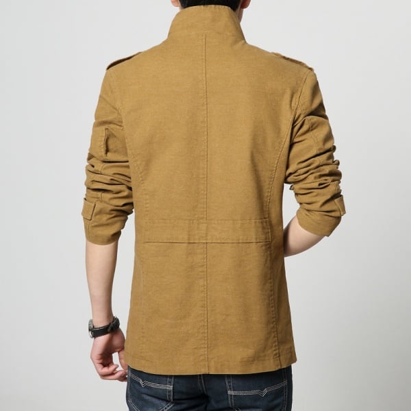 Pea coat stand collar casual jacket