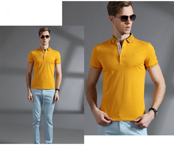 Solid color men wholesale golf shirts with button