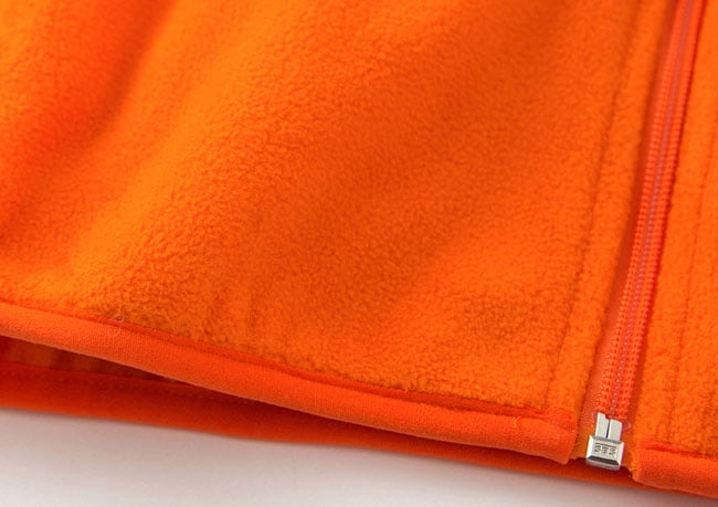 Basic Zip Up Polar Fleece Orange Hoodie